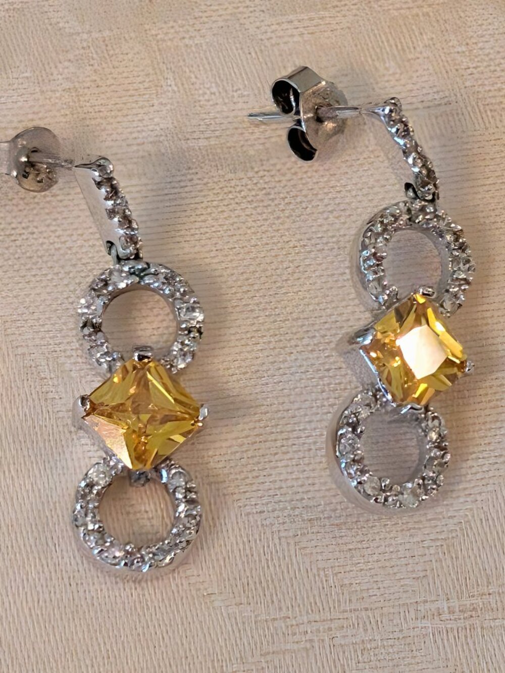 Citrine and Diamond Fashion Earrings